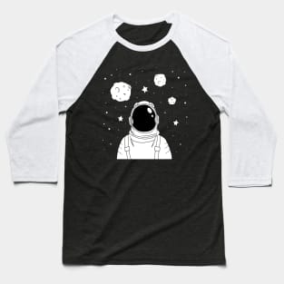 Astronaut and Asteroids Baseball T-Shirt